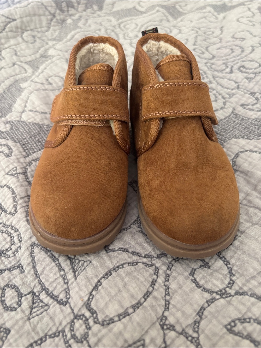 Cat & Jack Brown Suede Velcro Kids Boots